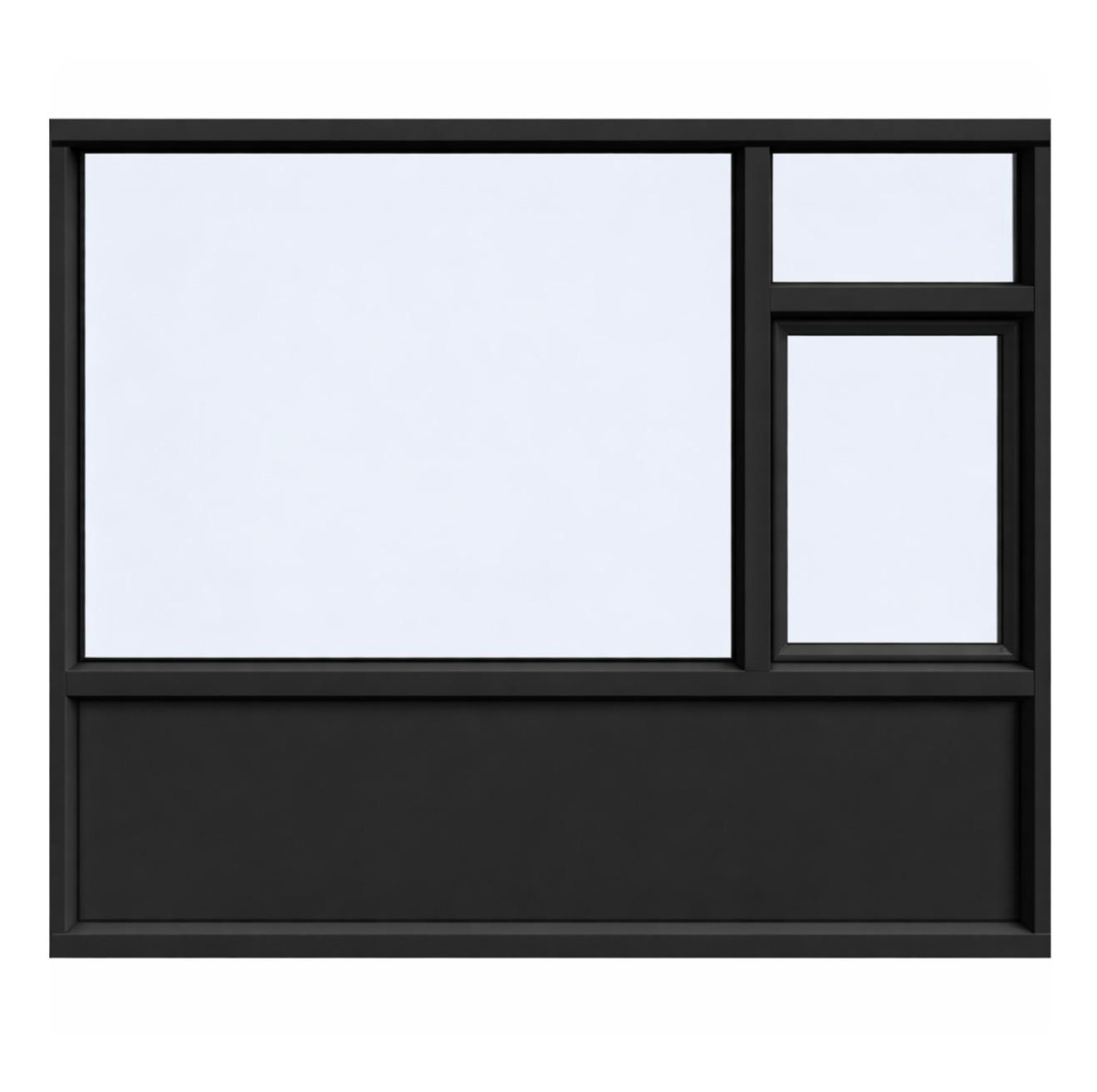 Aluminium-3-vak-draaikiep-bovenlicht-borstwering