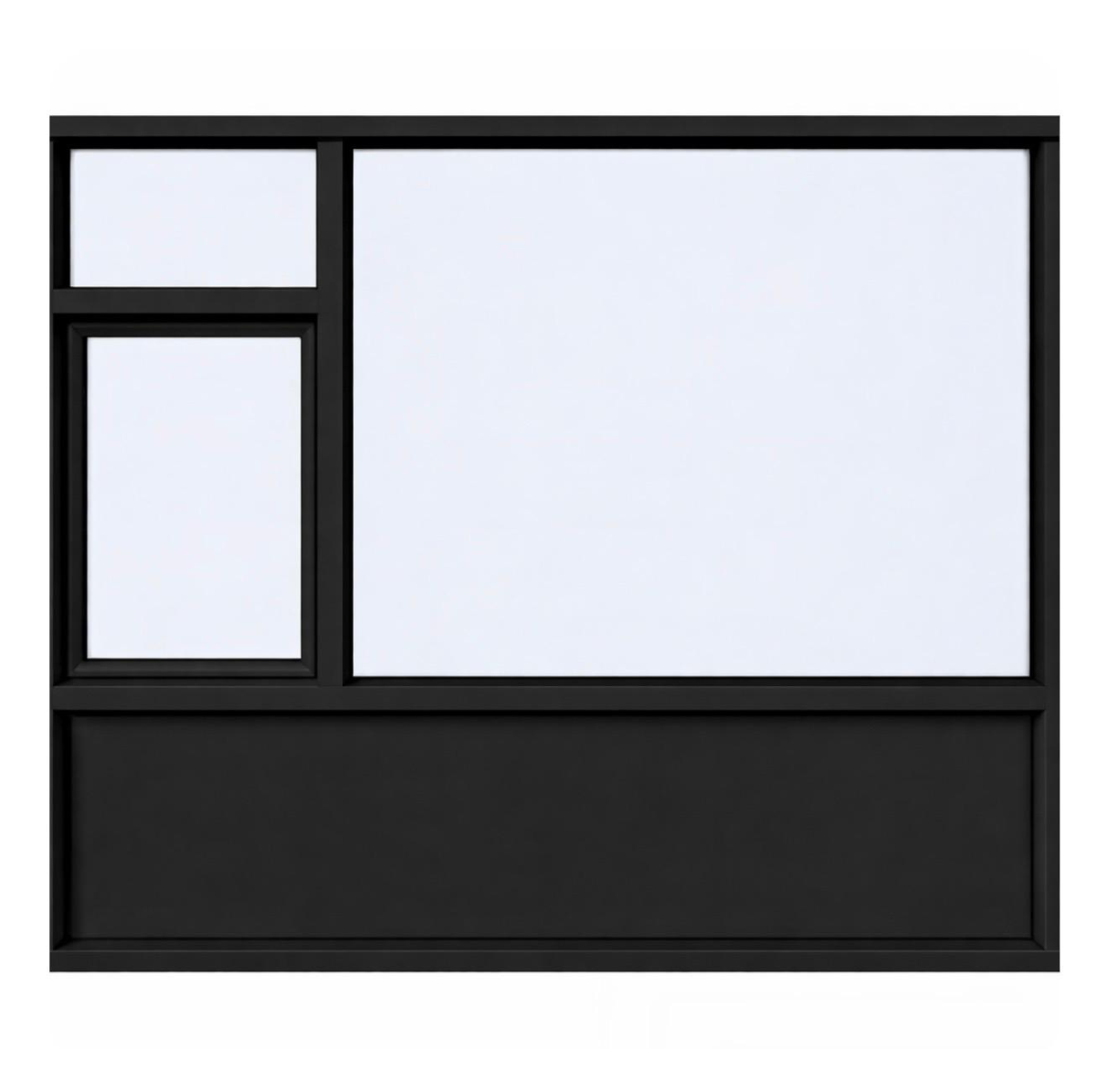 Aluminium-draaikiep-bovenlicht-drievak-borstwering